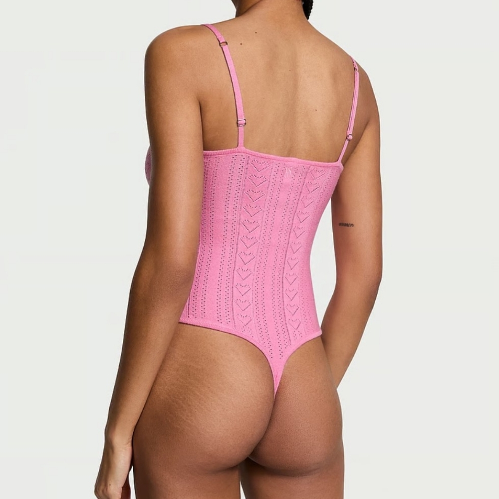 Victoria's Secret Luxe Heart Pointelle Bodysuit. - Picture 2 of 15